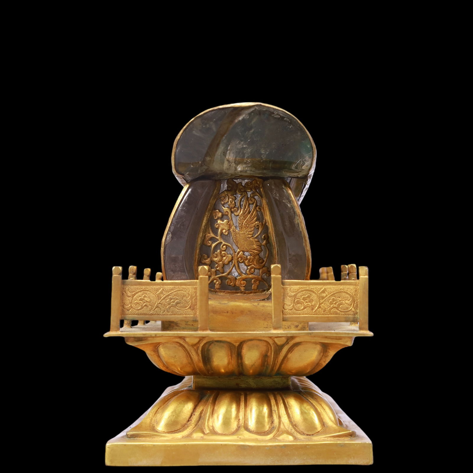 A Exquisite Gilt Bronze Flower and Bird Pattern Figures Pattern Ornament - 2