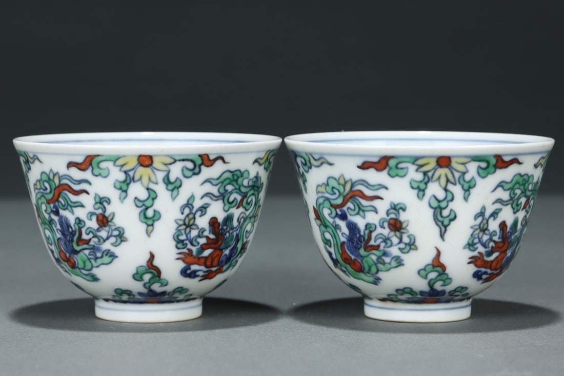 An Exquisite Doucai Lotus Pattern Dragon Pattern Cup - 3
