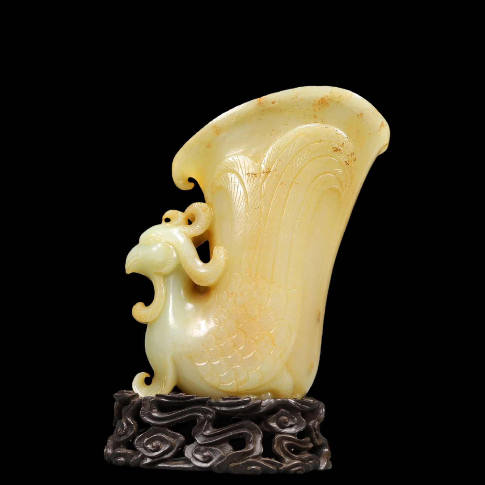 A Exquisite Archaic Jade Phoenix-Form Cup - 5