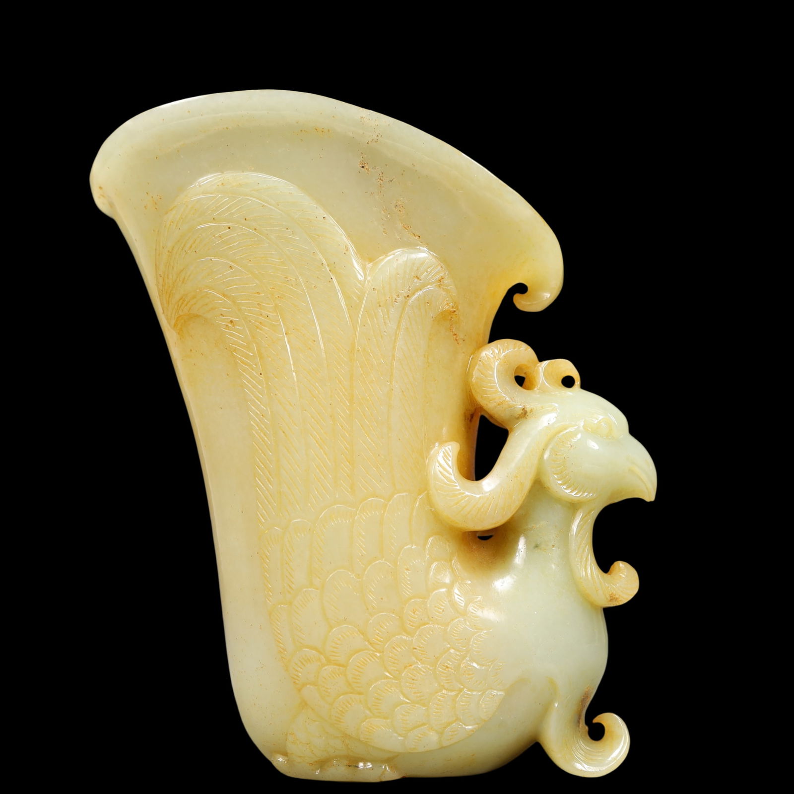A Exquisite Archaic Jade Phoenix-Form Cup - 7