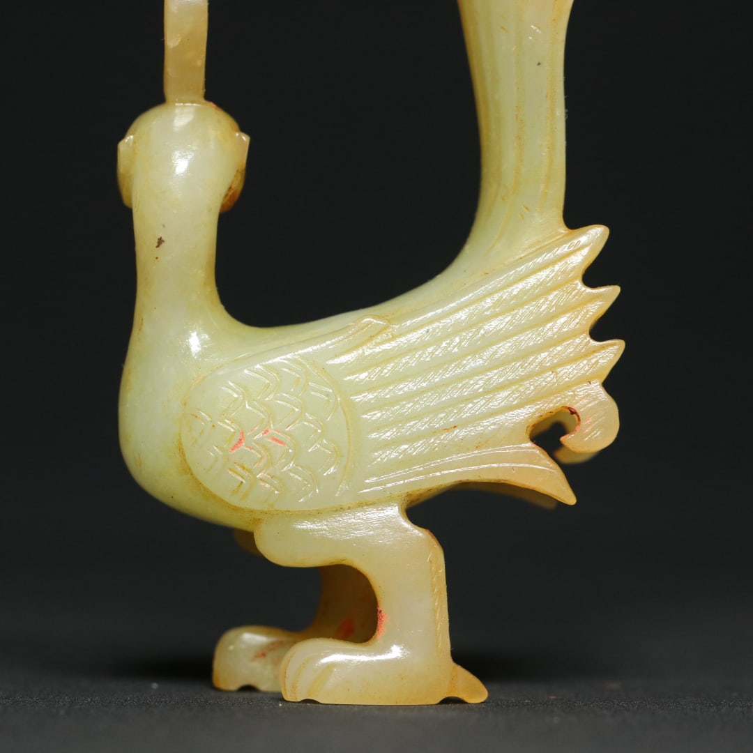 An Exquisite White Jade Phoenix Ornament - 8
