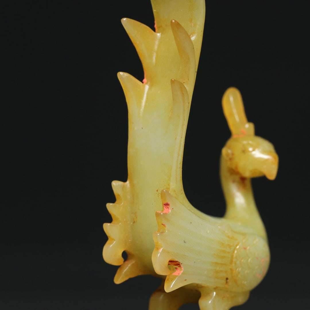An Exquisite White Jade Phoenix Ornament - 9