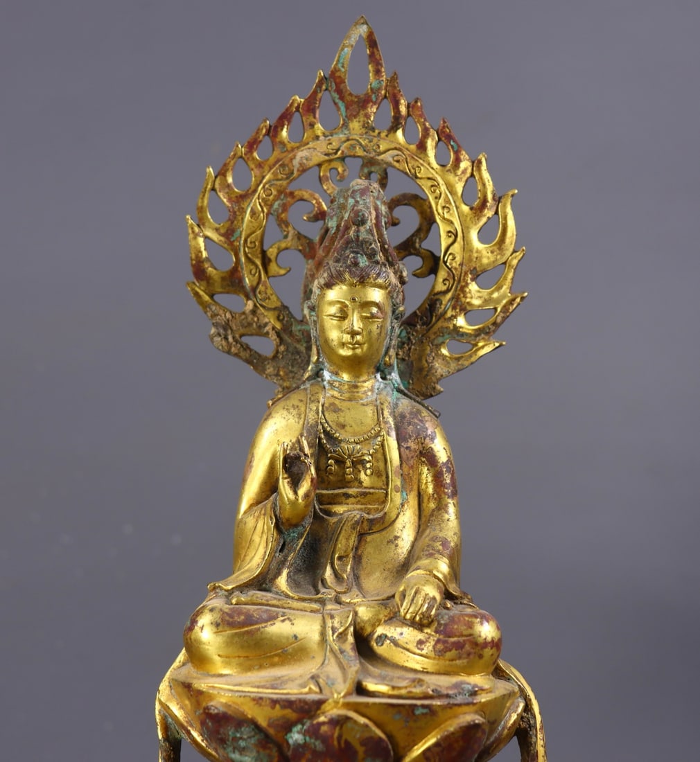 An Exquisite Gilt Bronze Buddha Statue - 7