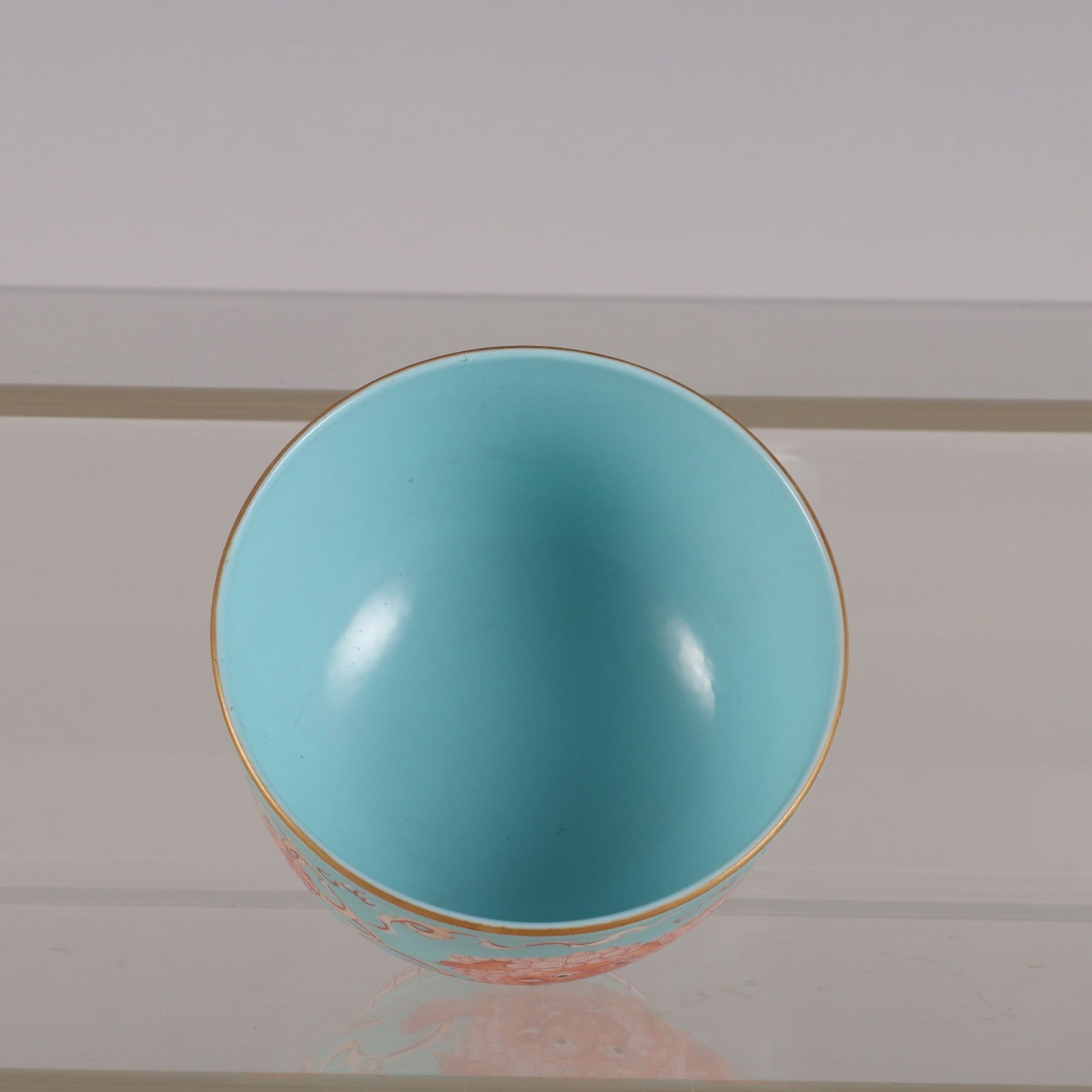 An Exquisite Iron-Red Green Ground Lion Pattern Cup - 7