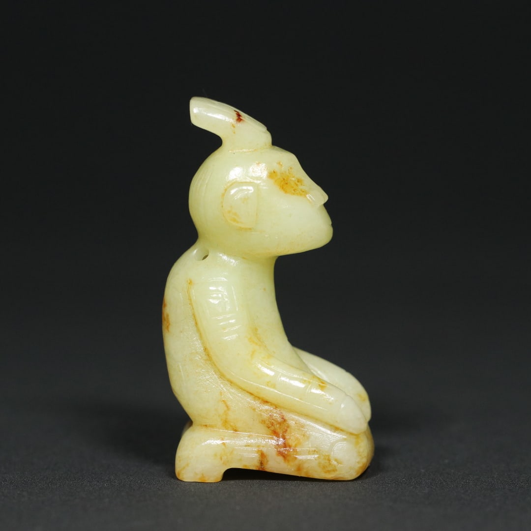 An Exquisite White Jade Figure Pendant - 3