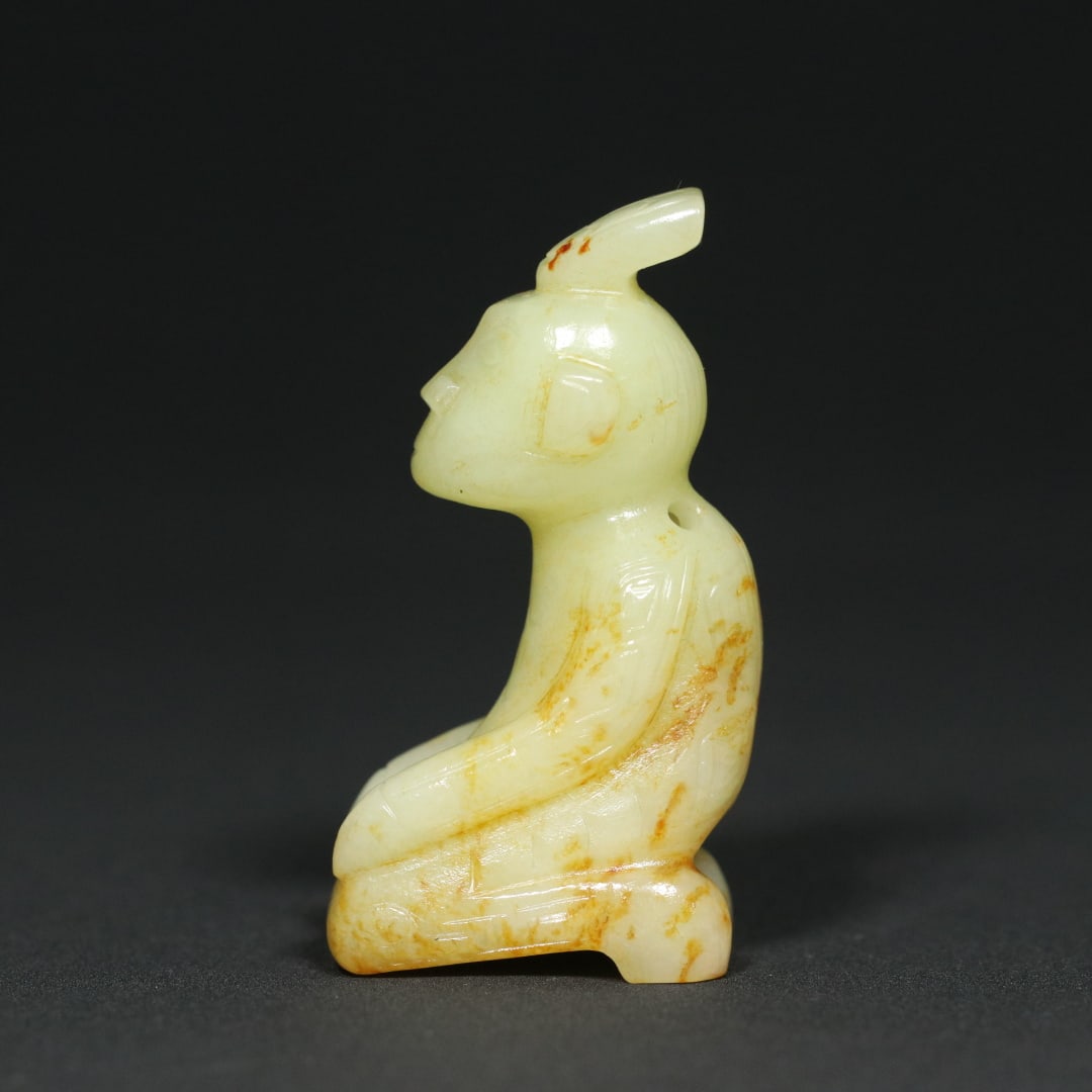 An Exquisite White Jade Figure Pendant - 4