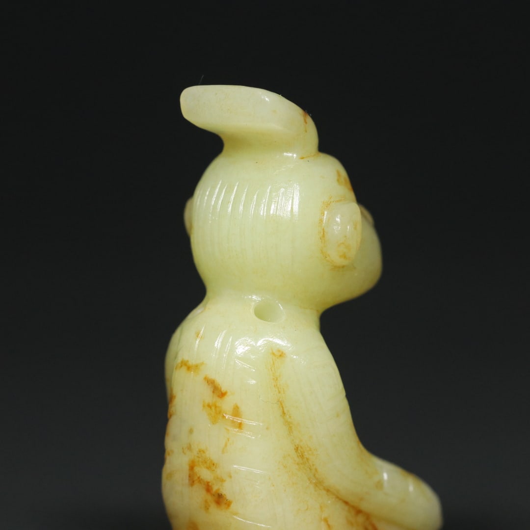 An Exquisite White Jade Figure Pendant - 6