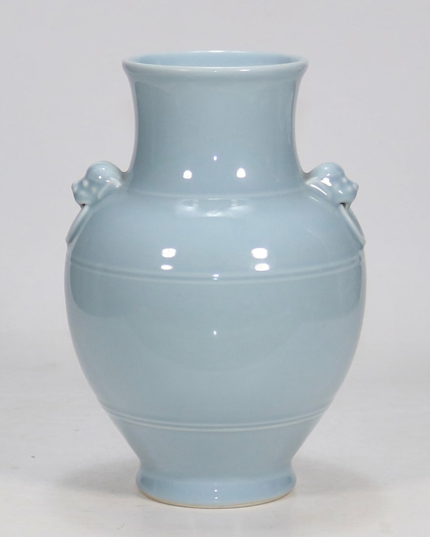 An Exquisite Sky Blue Glazed Double-Ears Vase - 3