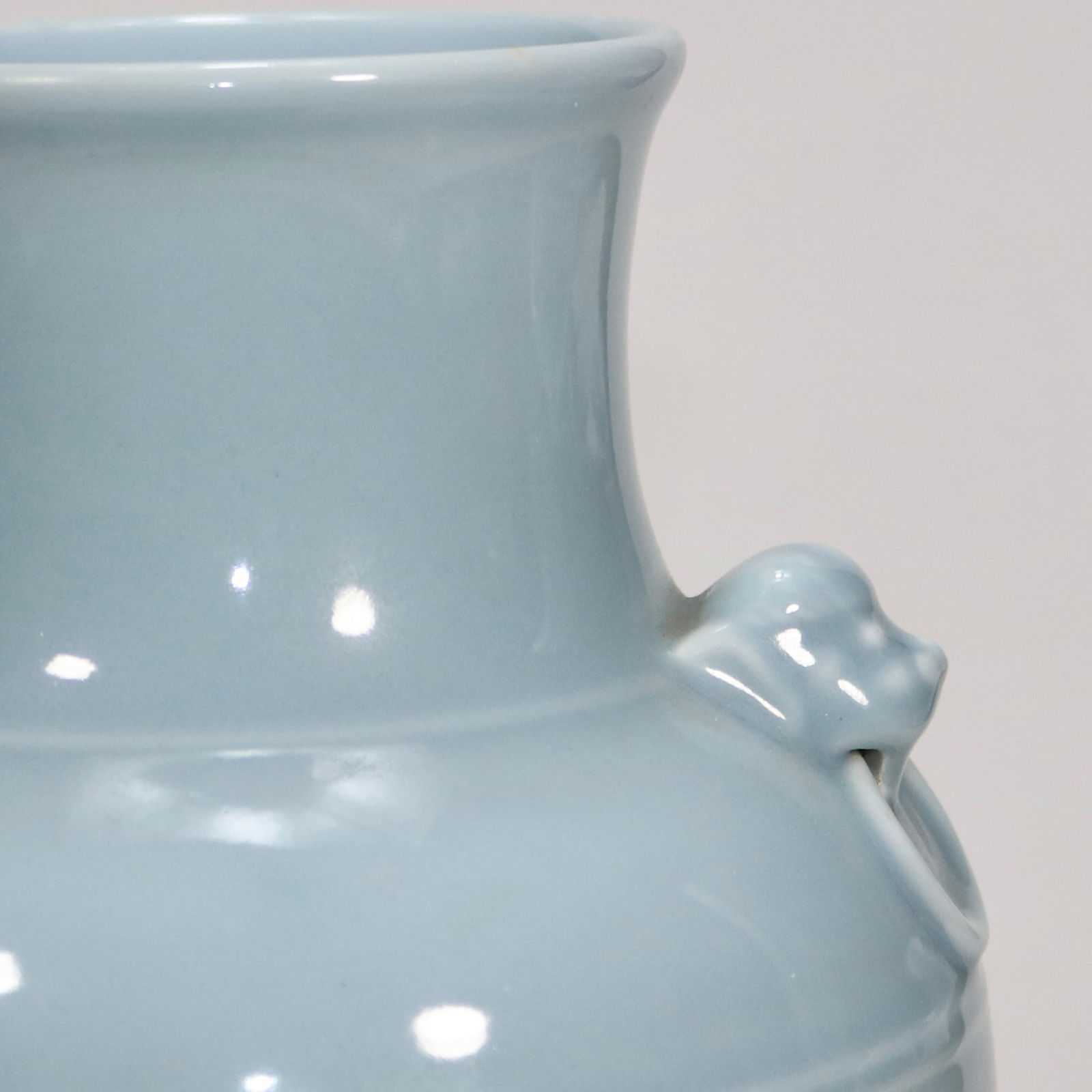 An Exquisite Sky Blue Glazed Double-Ears Vase - 7