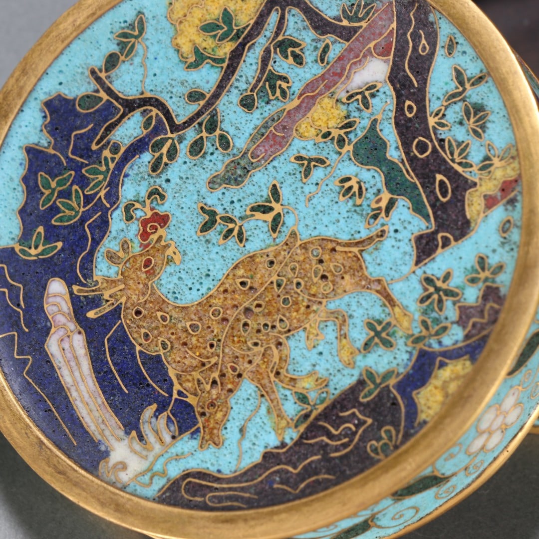 An Exquisite Cloisonne Lotus Pattern Deer Pattern Box - 4