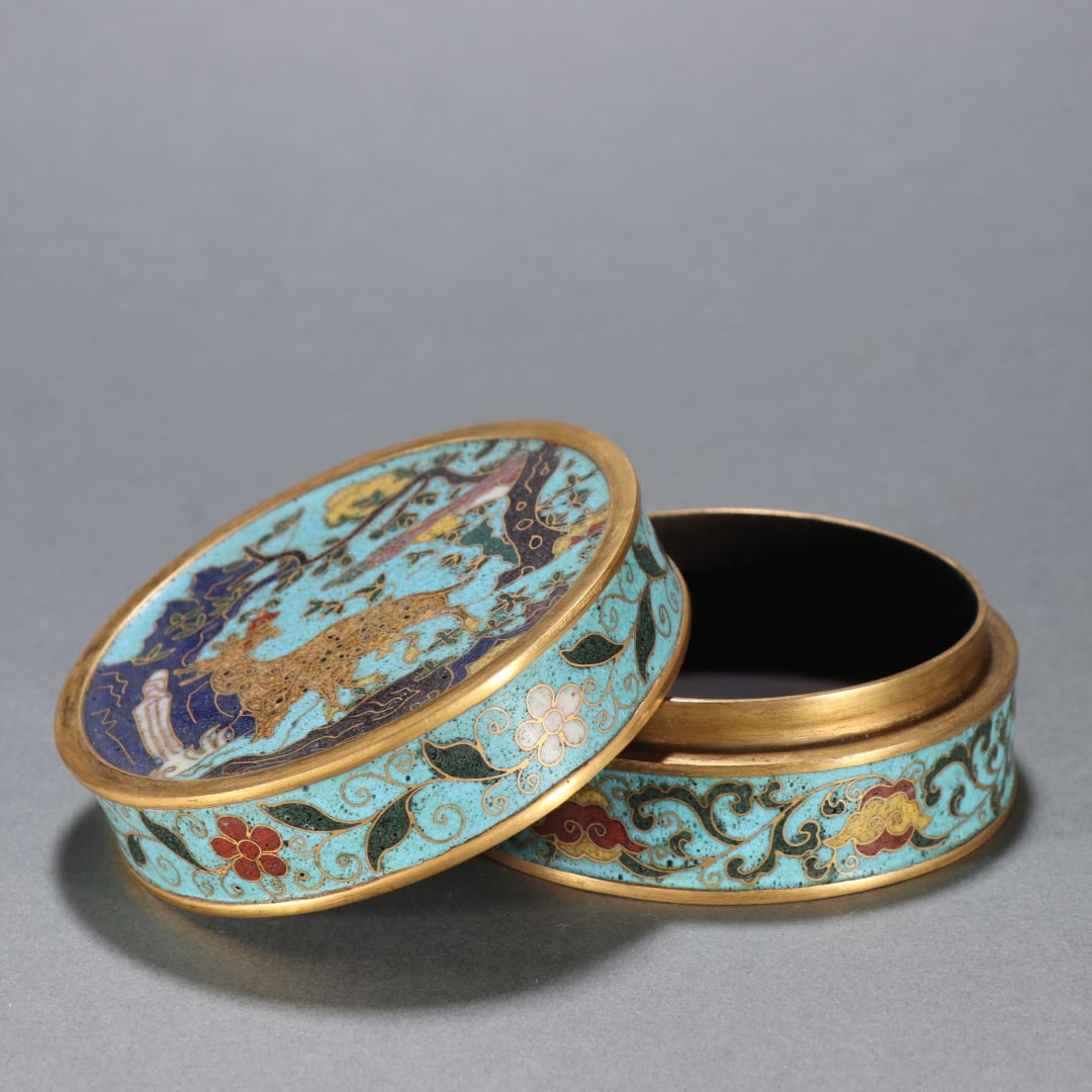 An Exquisite Cloisonne Lotus Pattern Deer Pattern Box - 5