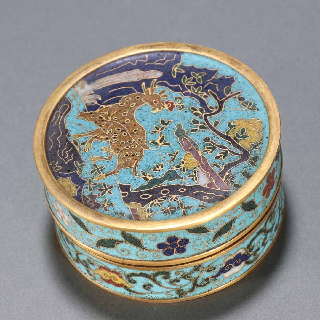 An Exquisite Cloisonne Lotus Pattern Deer Pattern Box - 7