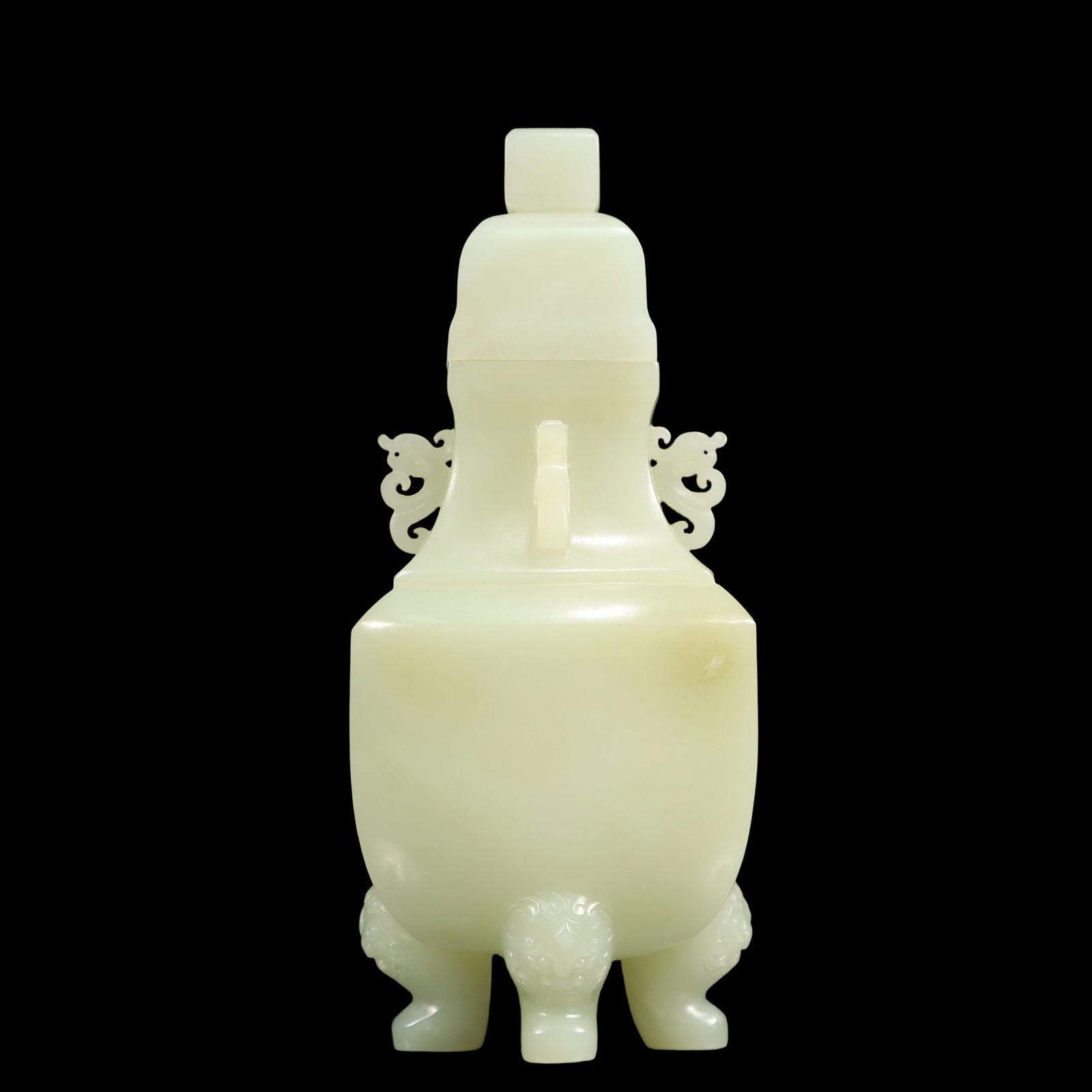 A Exquisite White Jade Double-Ears Vase - 2