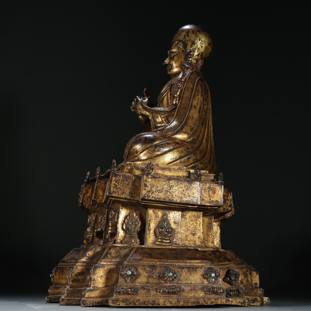 An Exquisite Bronze Gilt Buddha Statue - 4