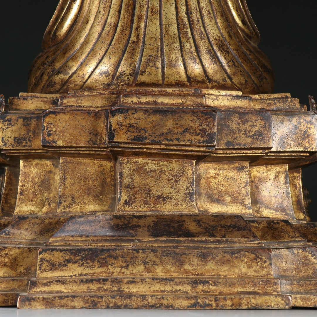 An Exquisite Bronze Gilt Buddha Statue - 7