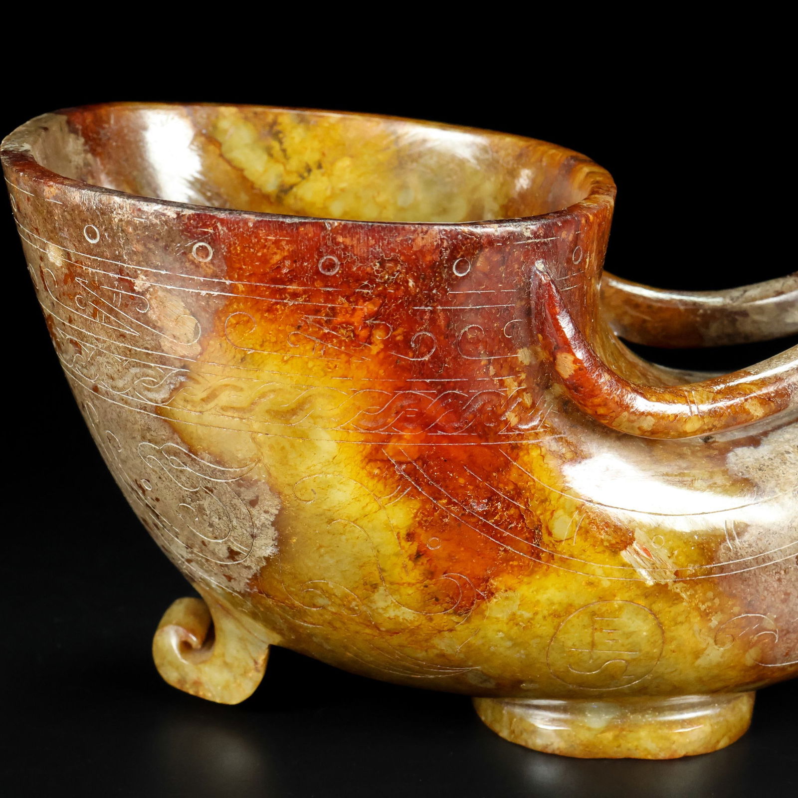 An Exquisite White Jade Auspicious Beast-Shaped Goblet - 8