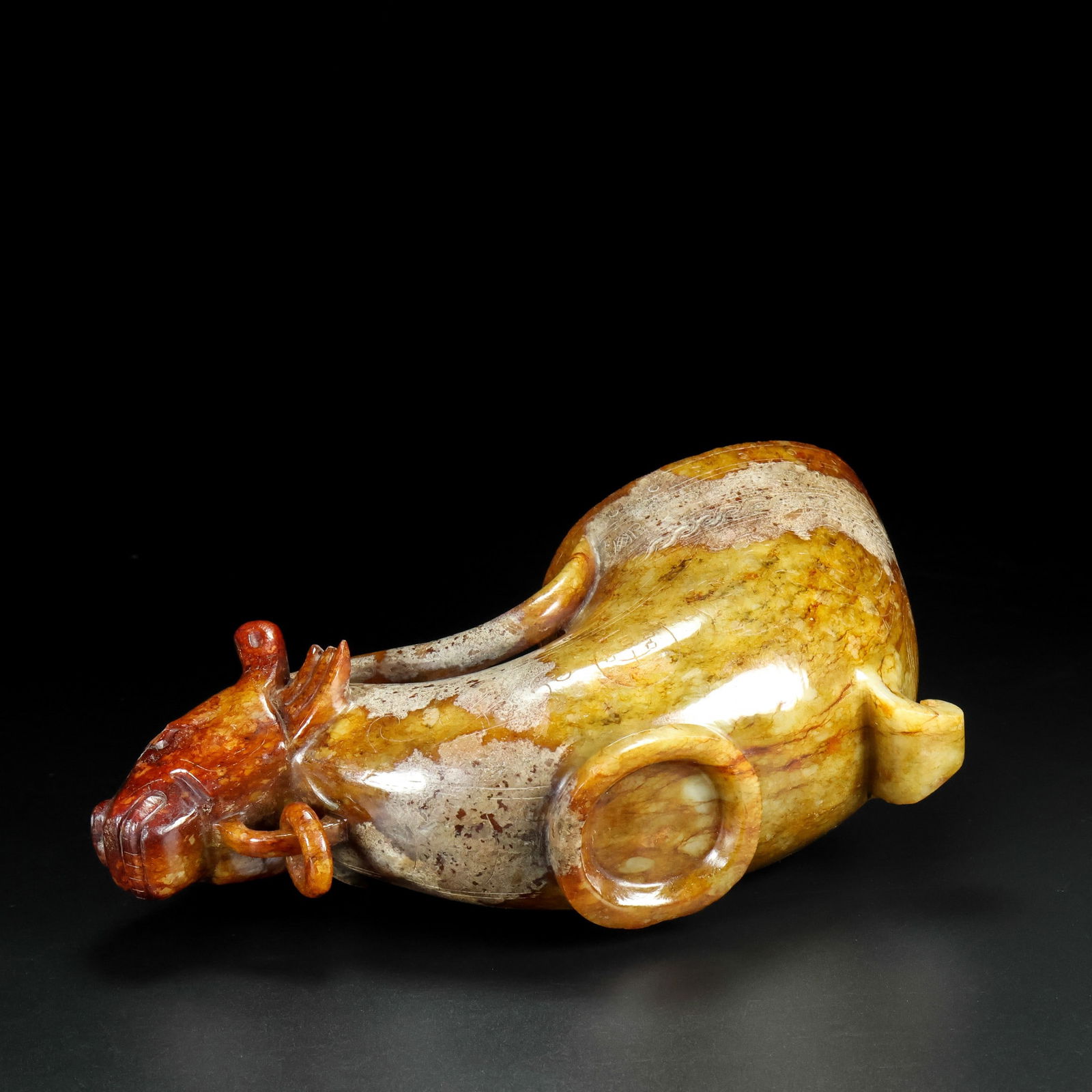 An Exquisite White Jade Auspicious Beast-Shaped Goblet - 9