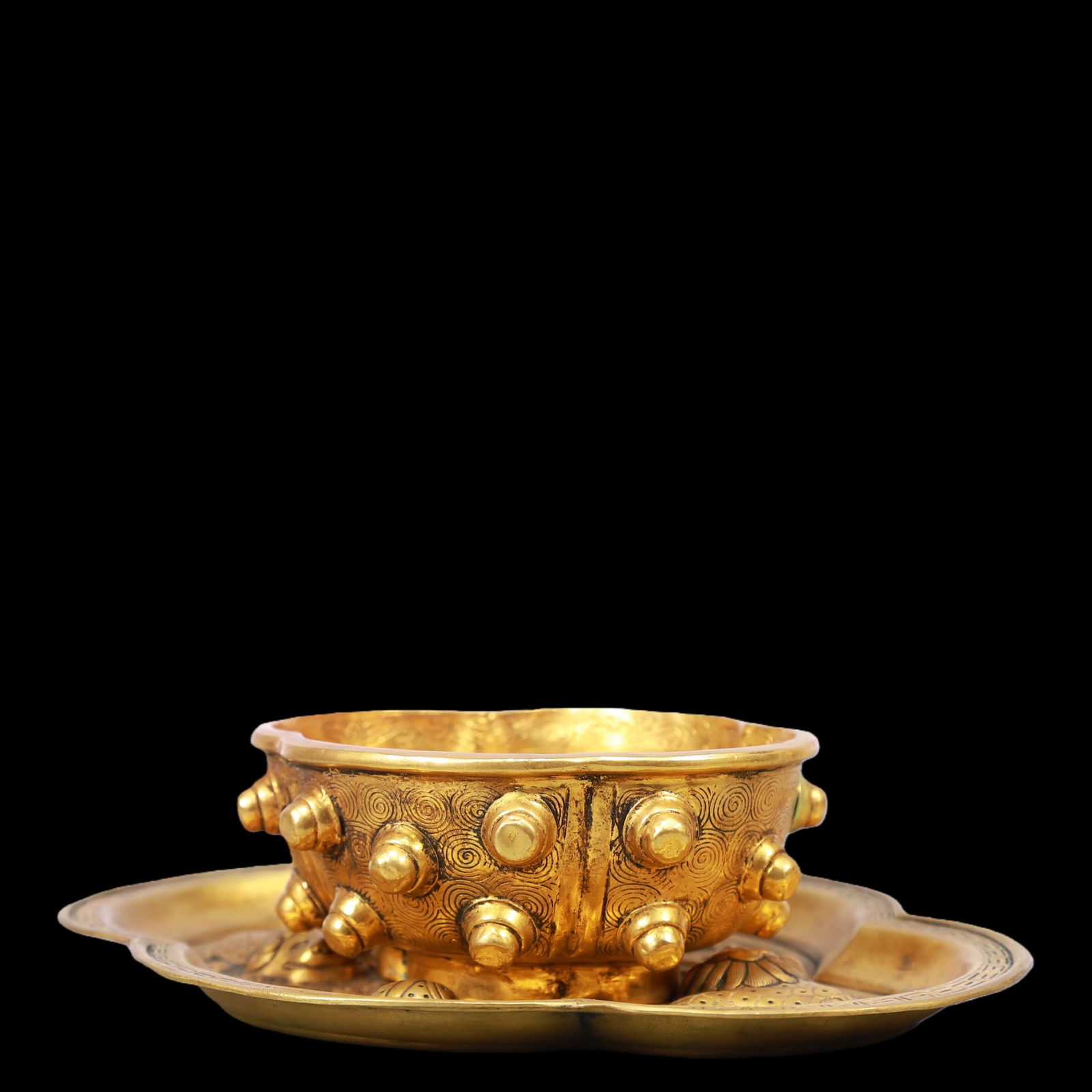 A Exquisite Gilt Bronze Auspicious Beast Pattern Cup - 2