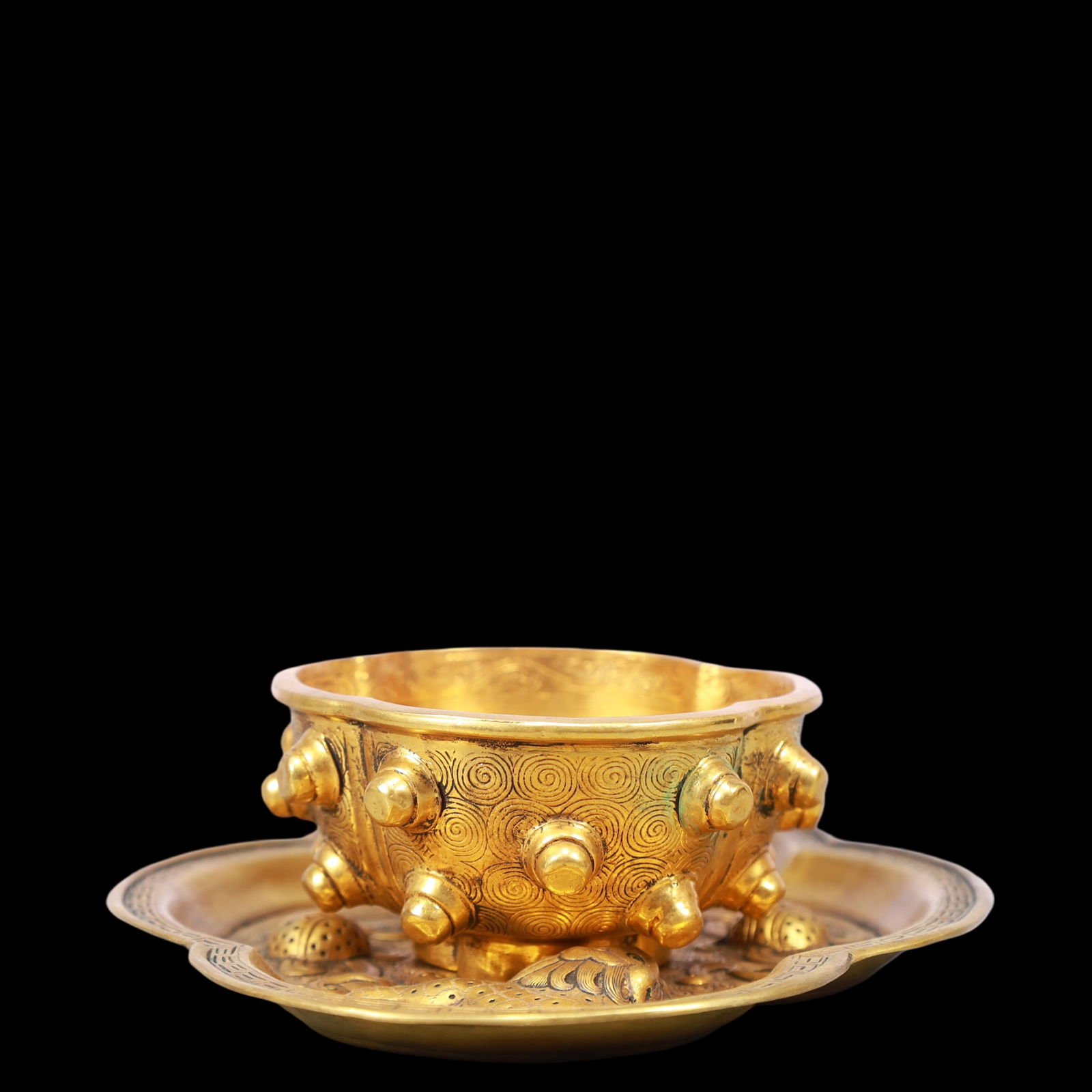 A Exquisite Gilt Bronze Auspicious Beast Pattern Cup - 3