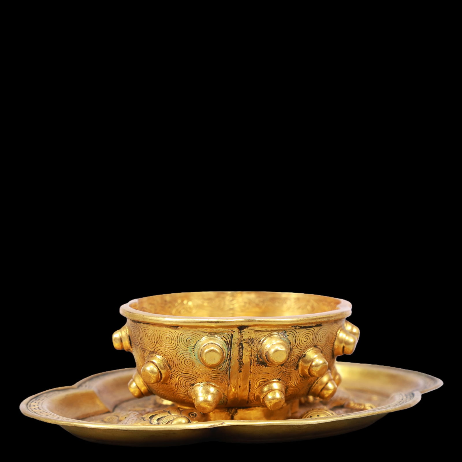 A Exquisite Gilt Bronze Auspicious Beast Pattern Cup - 4