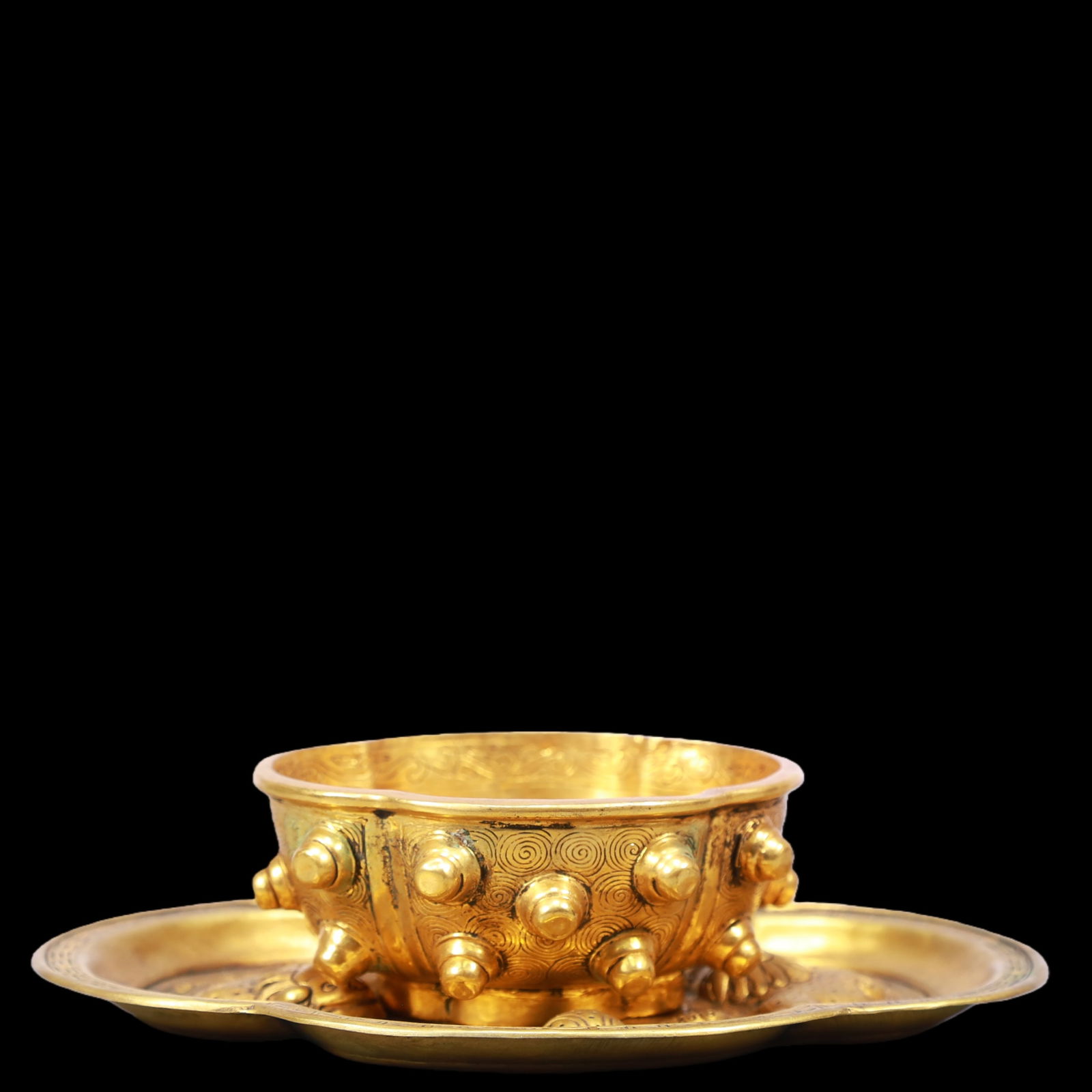 A Exquisite Gilt Bronze Auspicious Beast Pattern Cup - 5
