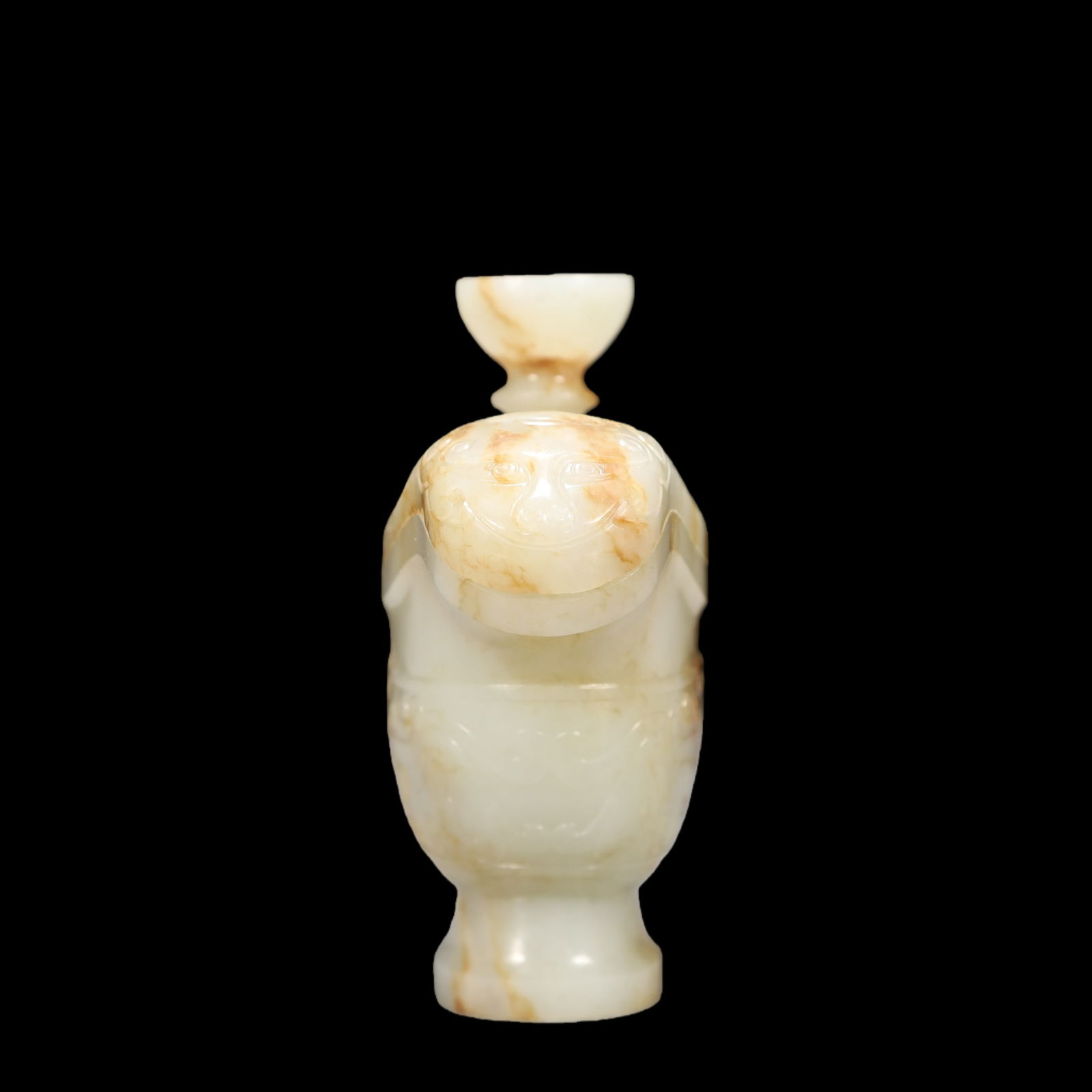 A Exquisite White Jade Goblet - 3