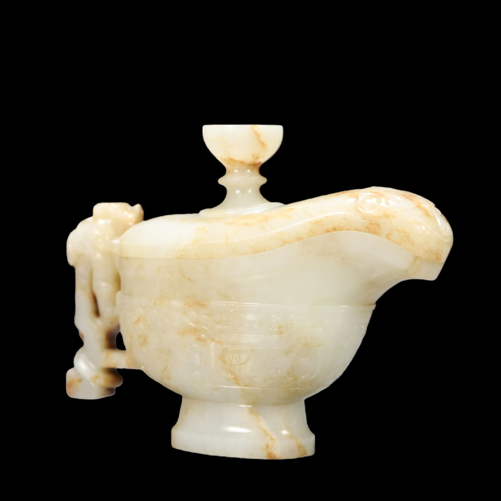 A Exquisite White Jade Goblet - 4
