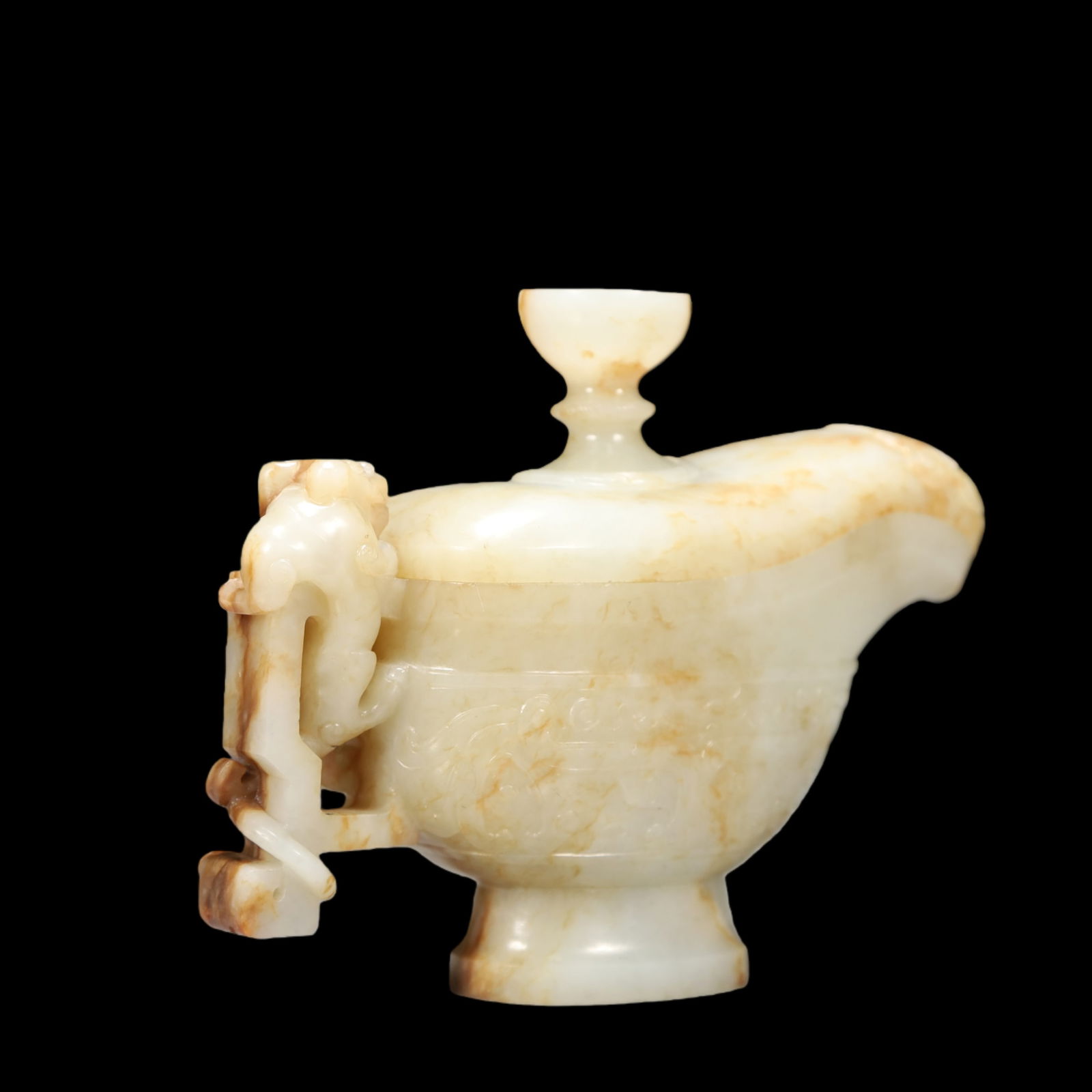 A Exquisite White Jade Goblet - 6