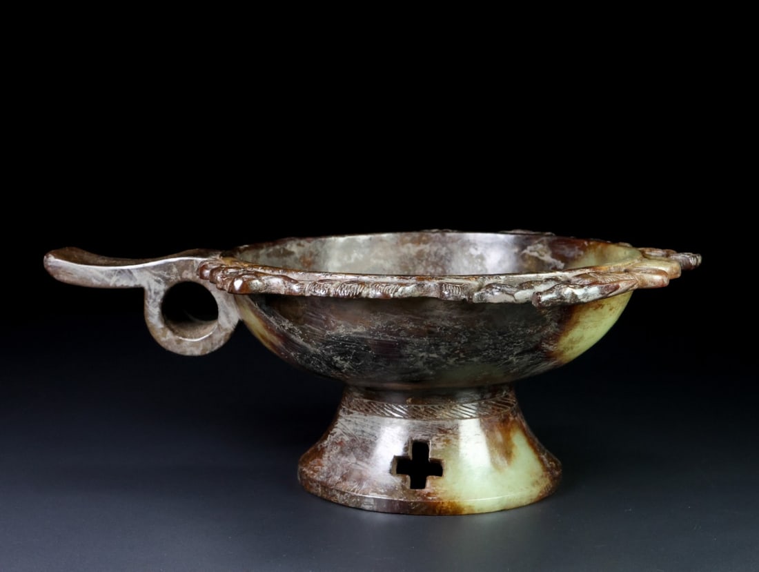 An Exquisite White Jade Auspicious Beast Pattern Cup - 5