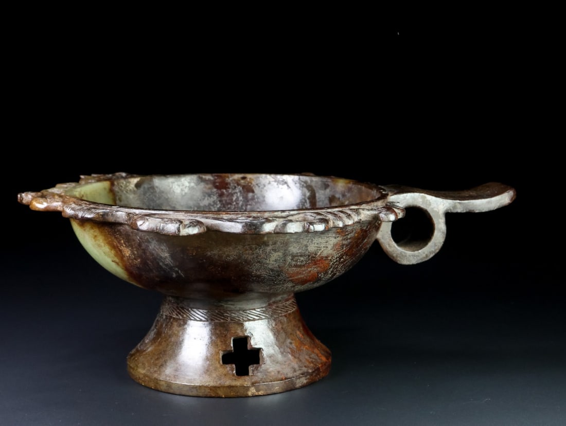 An Exquisite White Jade Auspicious Beast Pattern Cup - 8