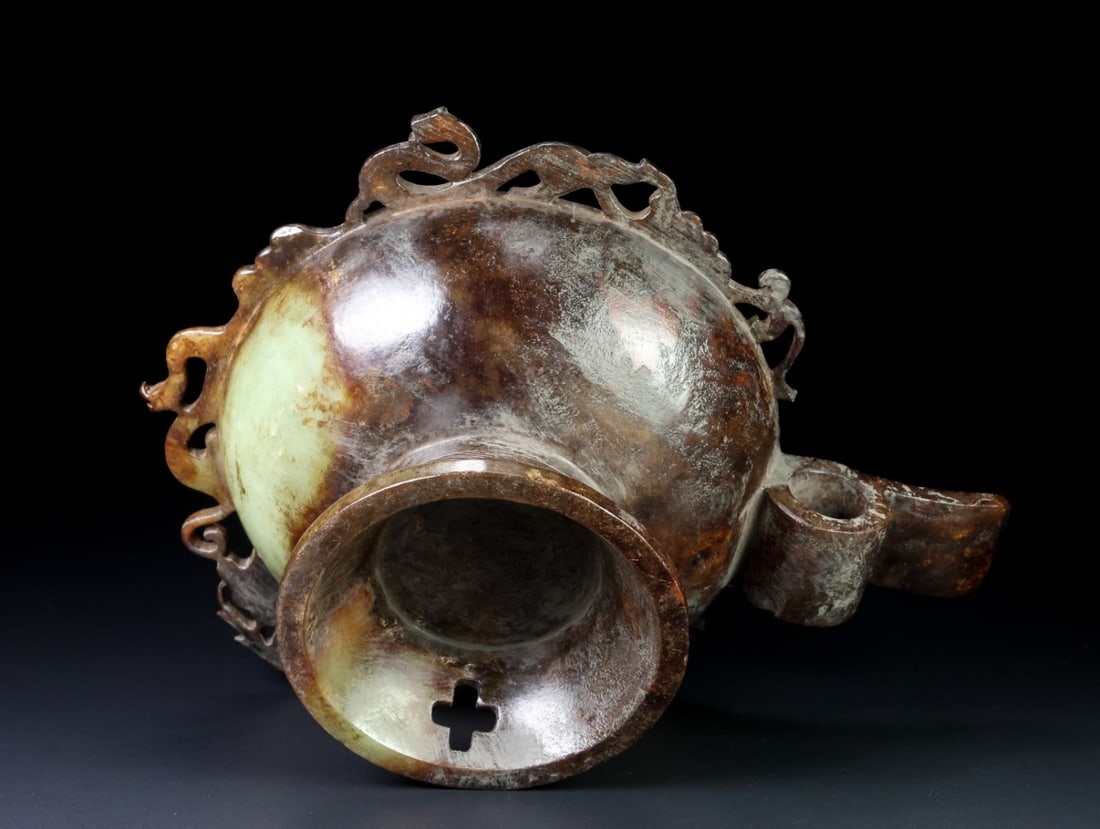 An Exquisite White Jade Auspicious Beast Pattern Cup - 9