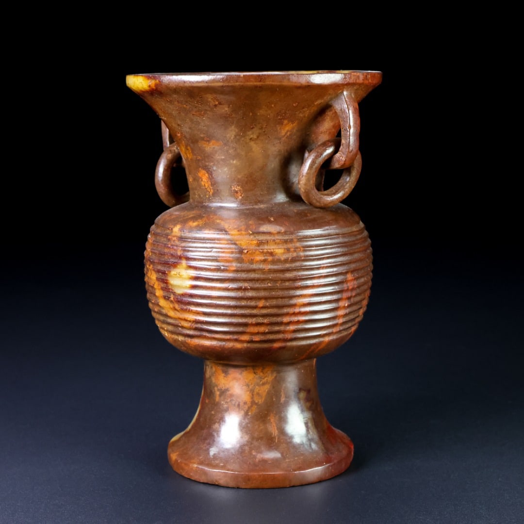 An Exquisite White Jade Double-Ears Vase - 5