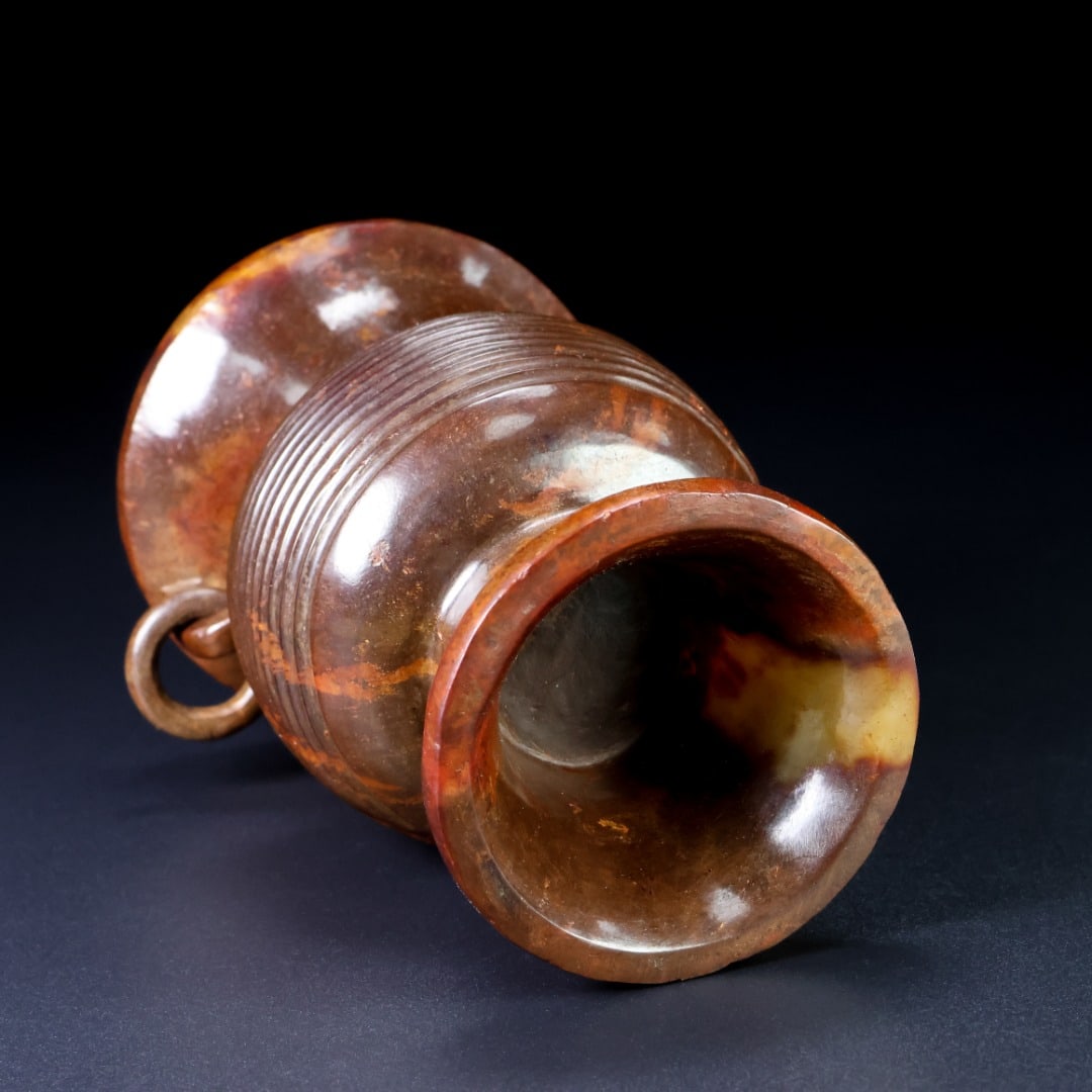 An Exquisite White Jade Double-Ears Vase - 8