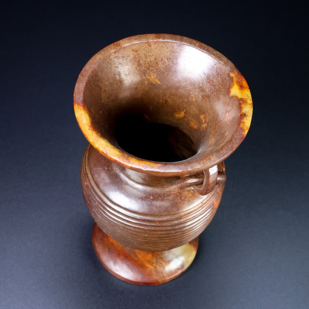 An Exquisite White Jade Double-Ears Vase - 9