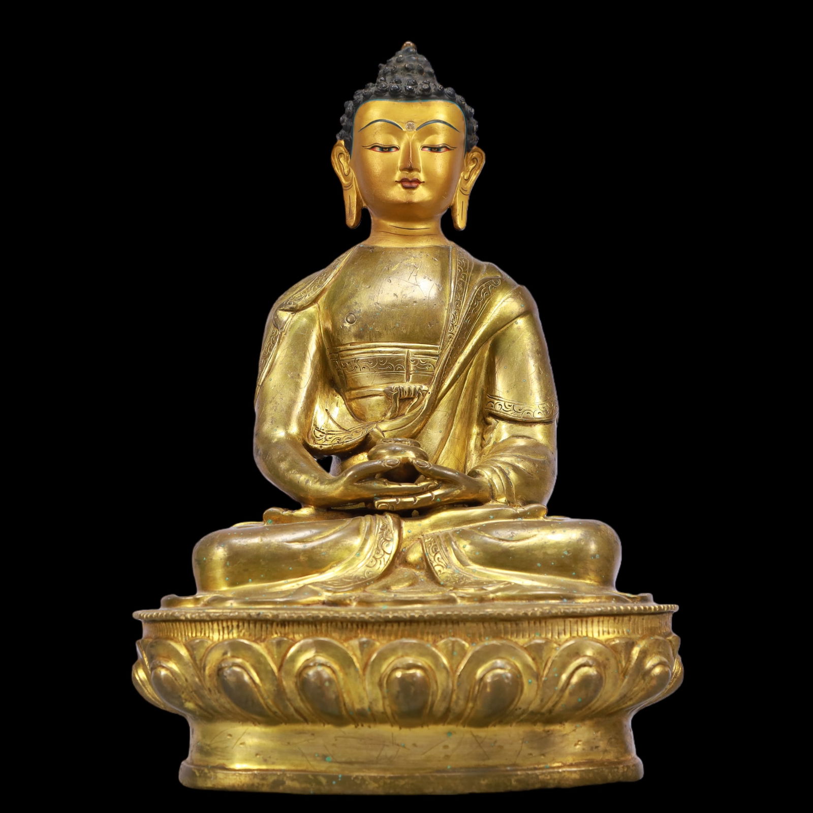 A Exquisite Gilt Bronze Statue of Sakyamuni (1 of 11)