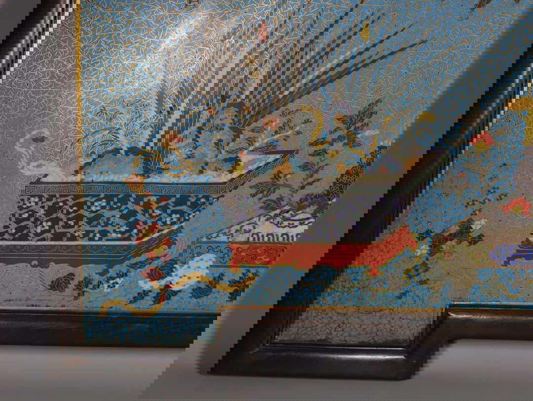 An Exquisite Cloisonne Flower Pattern Hanging Panel - 5