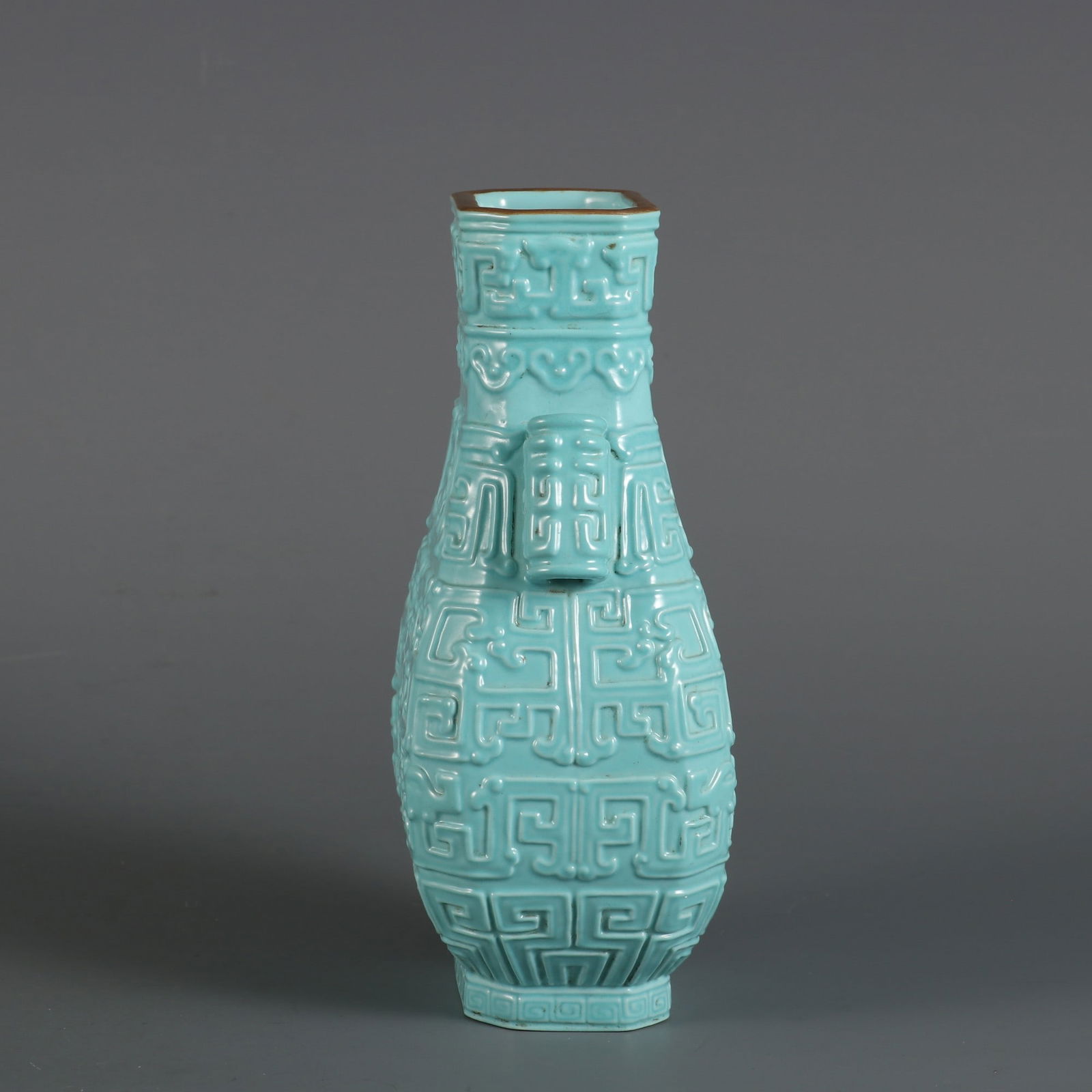 An Exquisite Green Glazed Phoenix Pattern Double-Ears Vase - 2