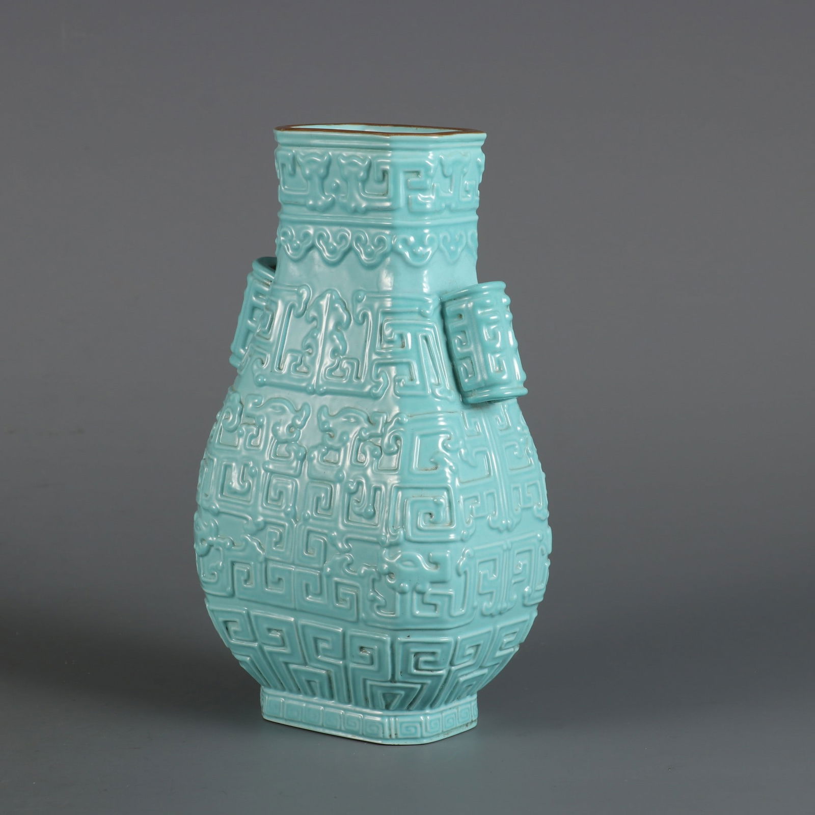 An Exquisite Green Glazed Phoenix Pattern Double-Ears Vase - 3