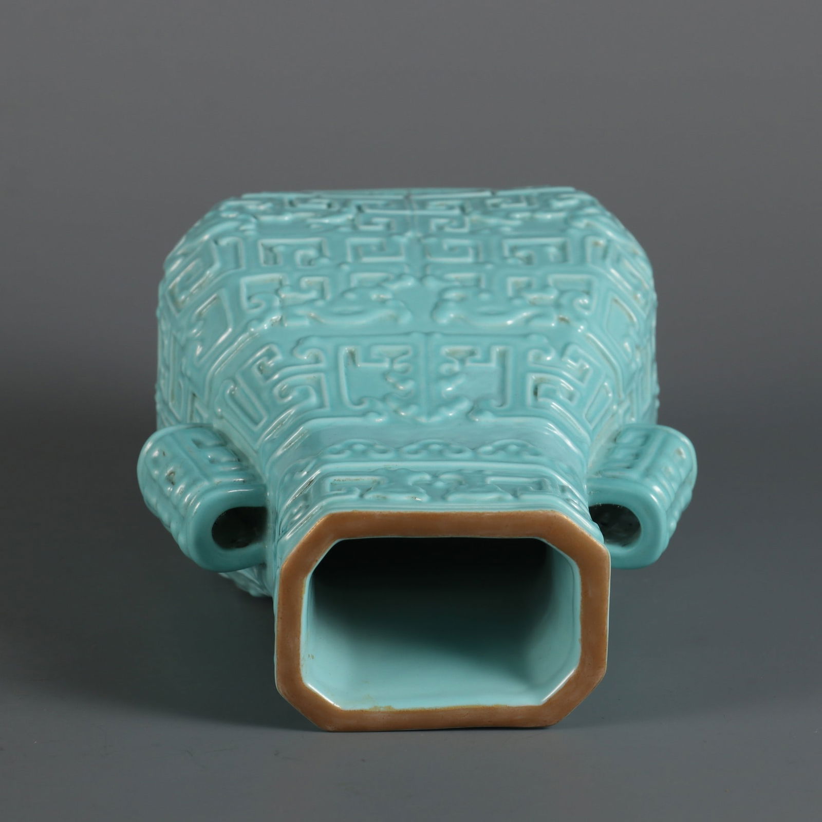 An Exquisite Green Glazed Phoenix Pattern Double-Ears Vase - 8