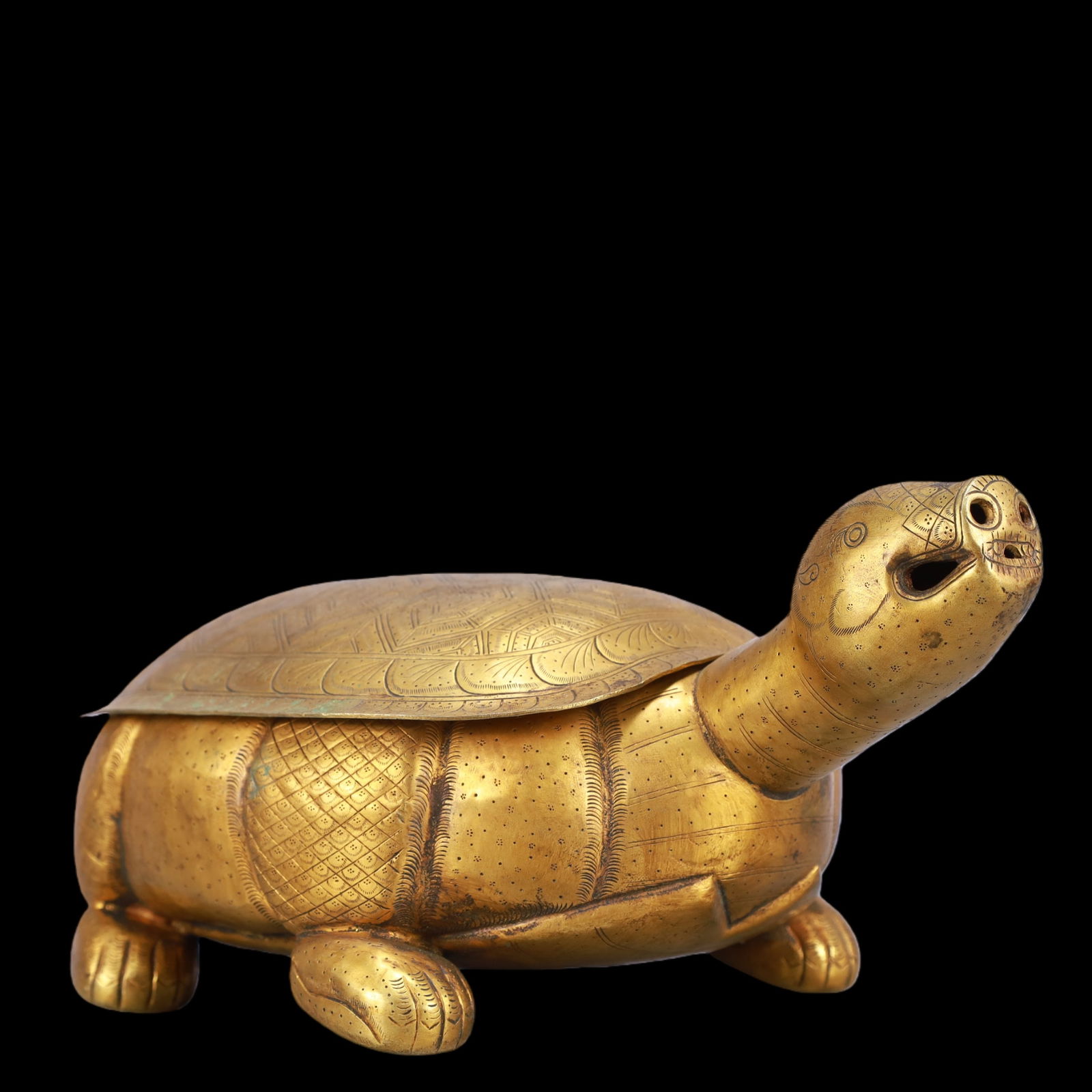 A Exquisite Gilt Bronze Turtle Ornament - 2