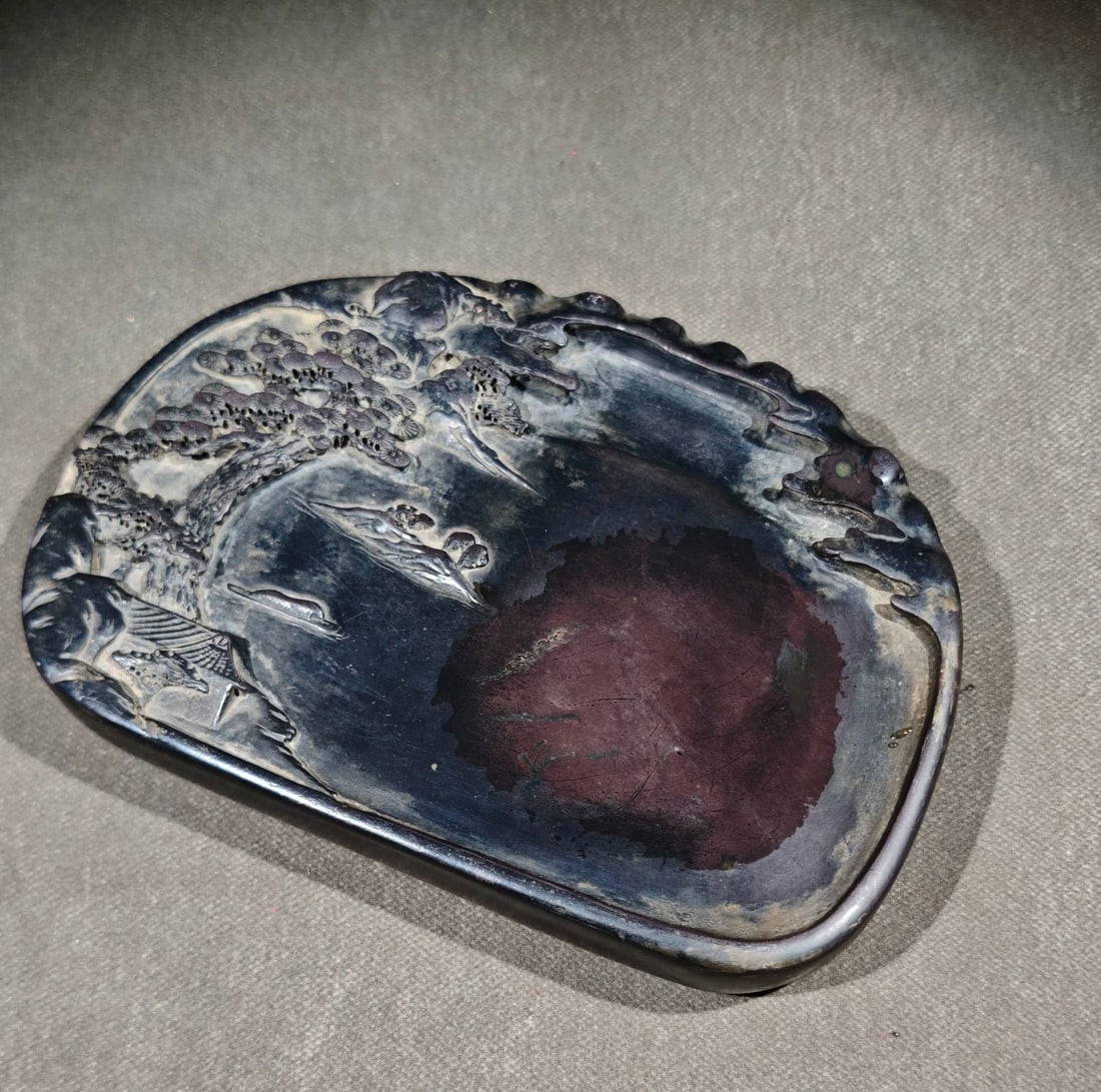 An Exquisite Landscape Pattern with poem Inkstone - 2