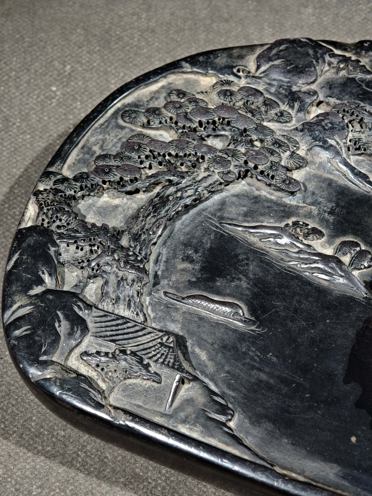 An Exquisite Landscape Pattern with poem Inkstone - 5