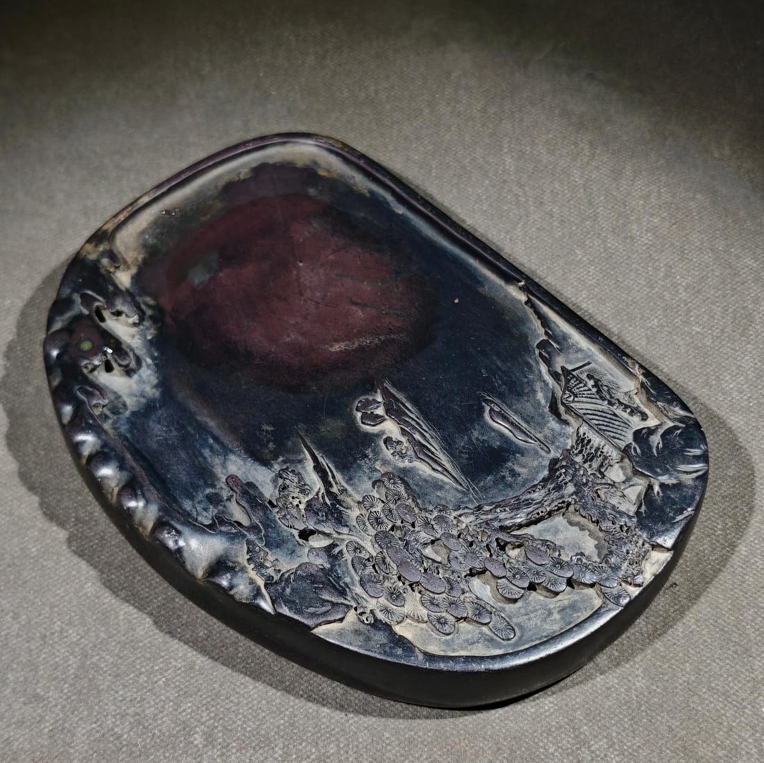 An Exquisite Landscape Pattern with poem Inkstone - 6