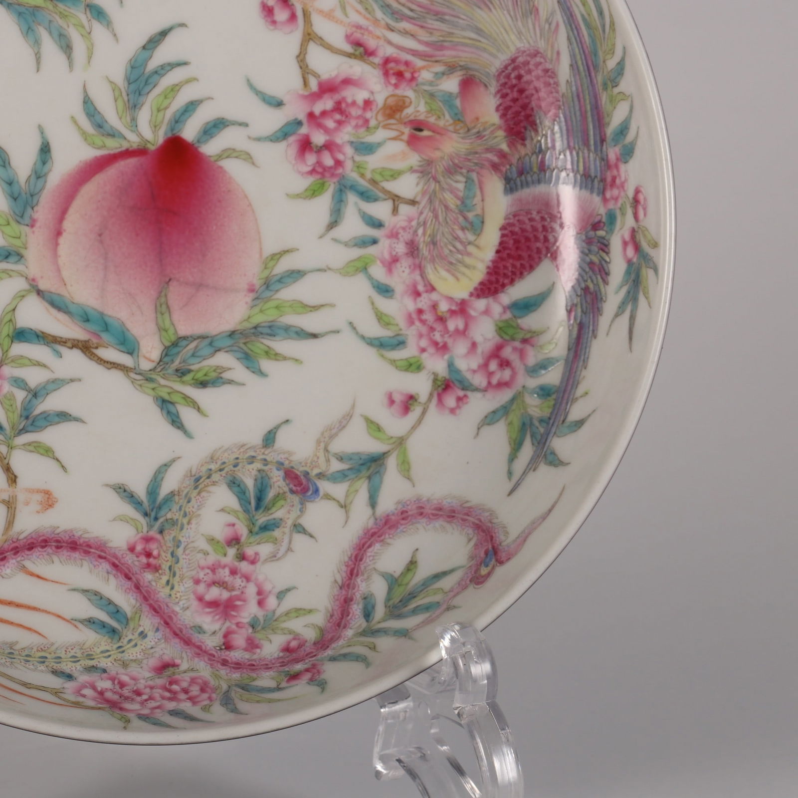 An Exquisite Enamel Phoenix Pattern Flower and Fruit Pattern Plate - 5