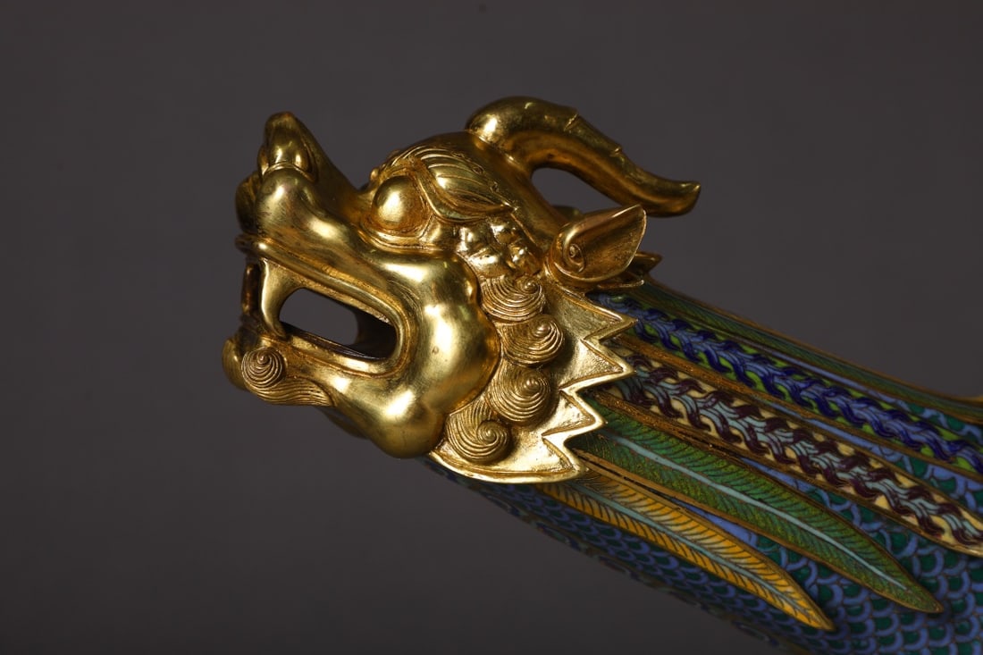 An Exquisite Cloisonne Dragon Pattern Lotus Pattern Auspicious Beast Ornament - 5