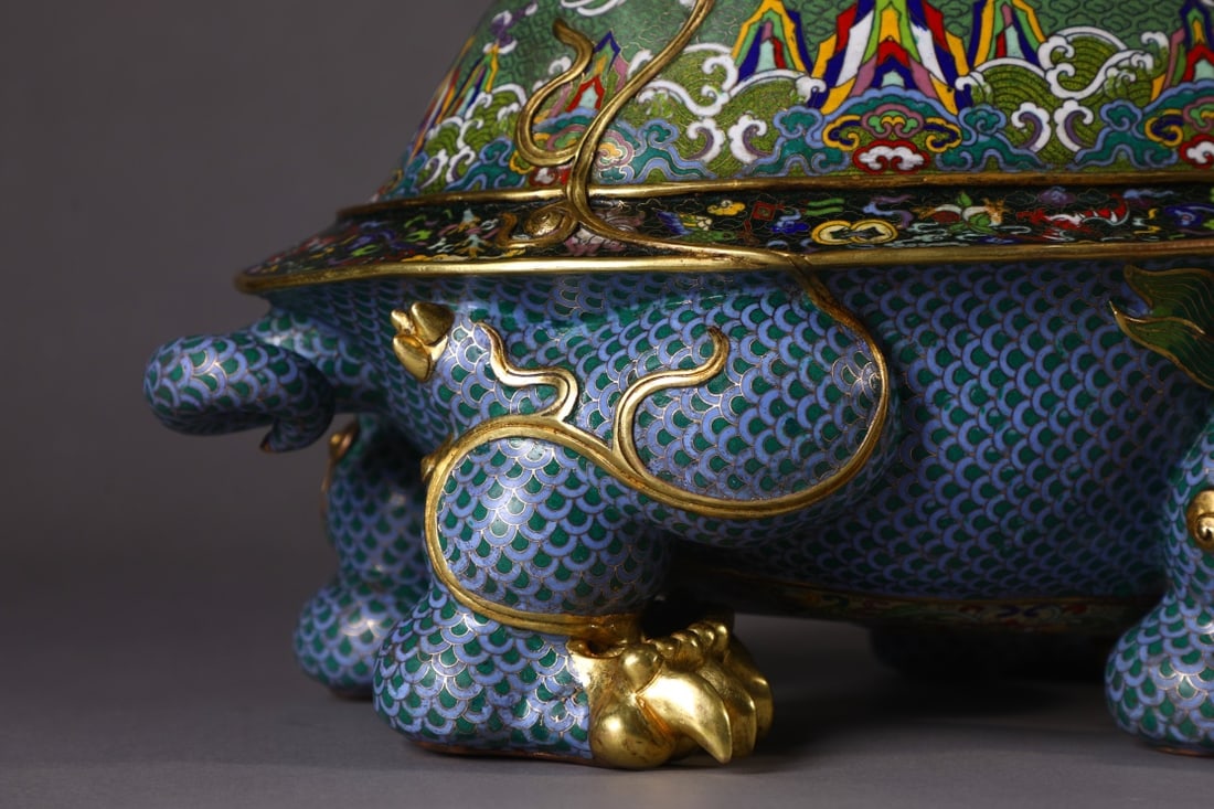 An Exquisite Cloisonne Dragon Pattern Lotus Pattern Auspicious Beast Ornament - 8