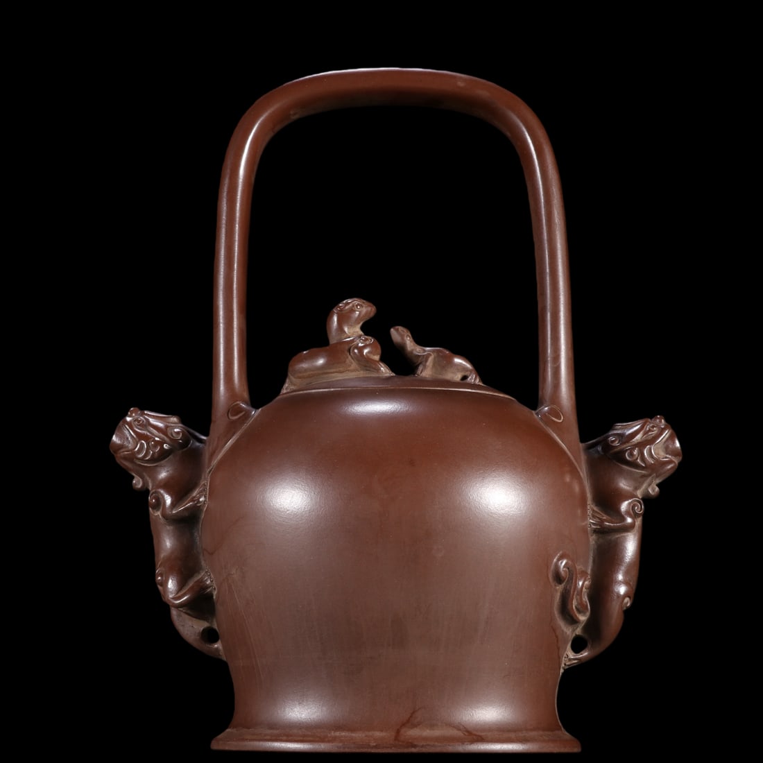 An Exquisite Purple Sands Auspicious Beast Pattern Ewer - 5