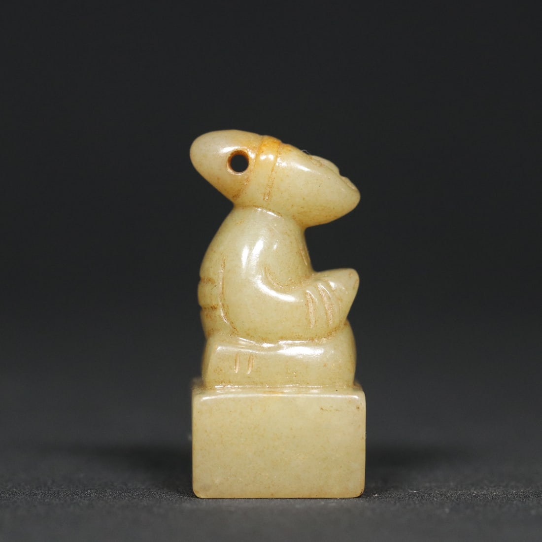 An Exquisite White Jade Figure Seal - 5