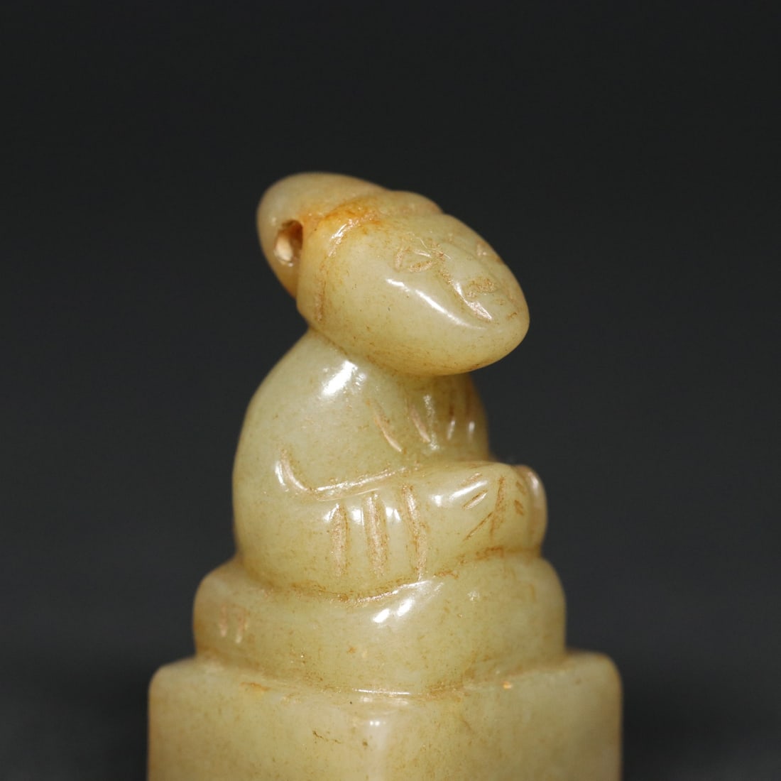 An Exquisite White Jade Figure Seal - 8