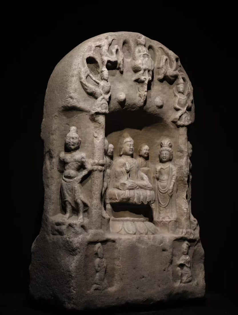 A Exquisite Marble Buddhist niche Ornament - 2